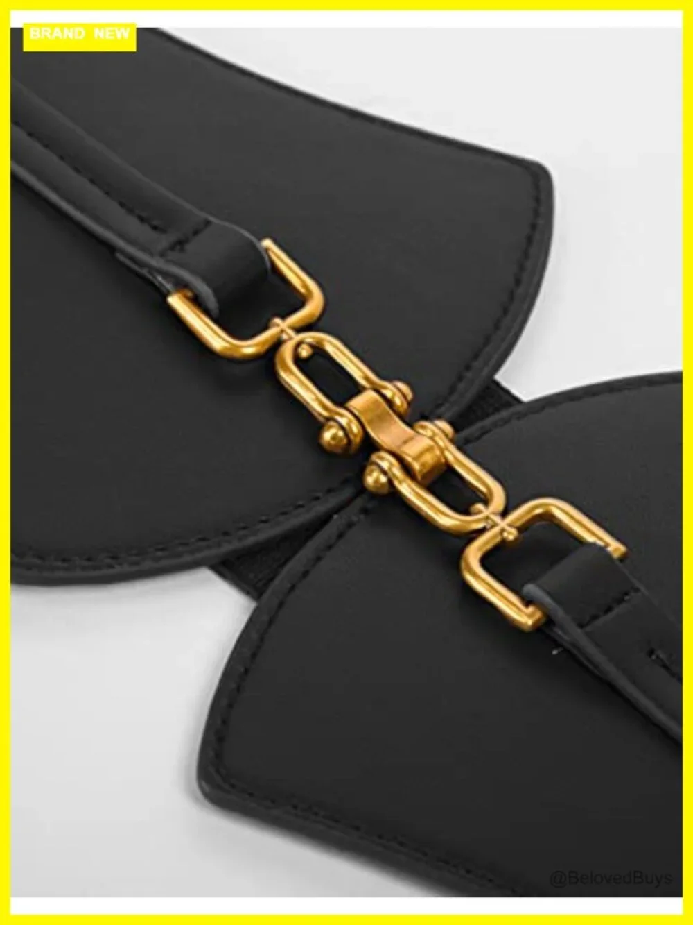 Vintage Cinch Belt for Jeans Dress Pants, Stretchy PU Leather Waist Belt